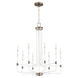 Davies 8 Light 24.5 inch Studio White with Dark Brass Chandelier Ceiling Light