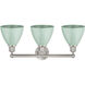 Plymouth Dome 3 Light 25.5 inch Brushed Satin Nickel Bath Vanity Light Wall Light in Seafoam