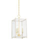 Chaselton 3 Light 10 inch Aged Brass/Off White Hanging Lantern Ceiling Light