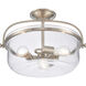 Wentworth 3 Light 17 inch Brushed Nickel Semi Flush Mount Ceiling Light