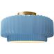 Radiance Collection - Pleated Tier LED 12 inch Sky Blue Semi-Flush Ceiling Light, Form+Finish+Function