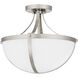Antebellum 2 Light 14.75 inch Brushed Nickel Semi-Flush Mount Ceiling Light