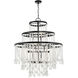 Luna 15 Light 45 inch Matte Black Chandelier Ceiling Light