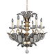 Tiepolo 6 Light 28 inch Silver Leaf Sienna Bronze Chandelier Ceiling Light