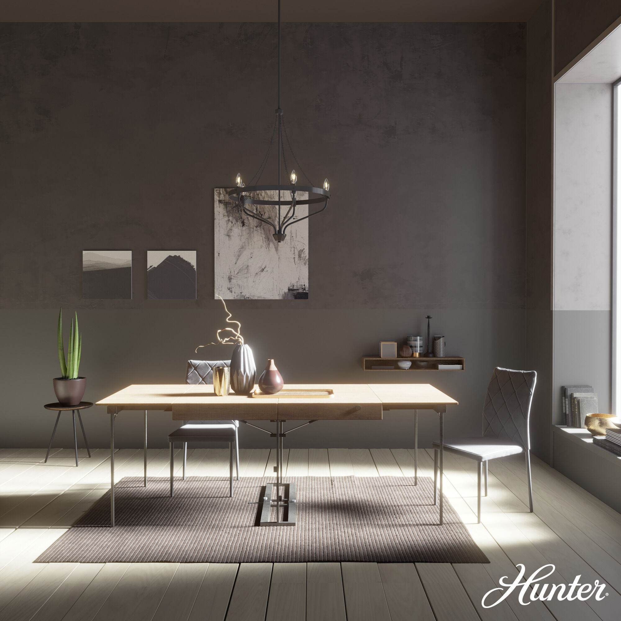 Merlin 5 Light 20.25 inch Rustic Iron Chandelier Ceiling Light