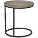 Tauret 23 X 20 inch Textured Aged Steel and Weathered Ivory Side Table