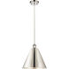 Ballston Cone LED 12 inch Polished Nickel Mini Pendant Ceiling Light