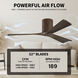 Atlas Irene-3H 52 inch Walnut Tone Flush Mount Paddle Fan, Flush Mounted