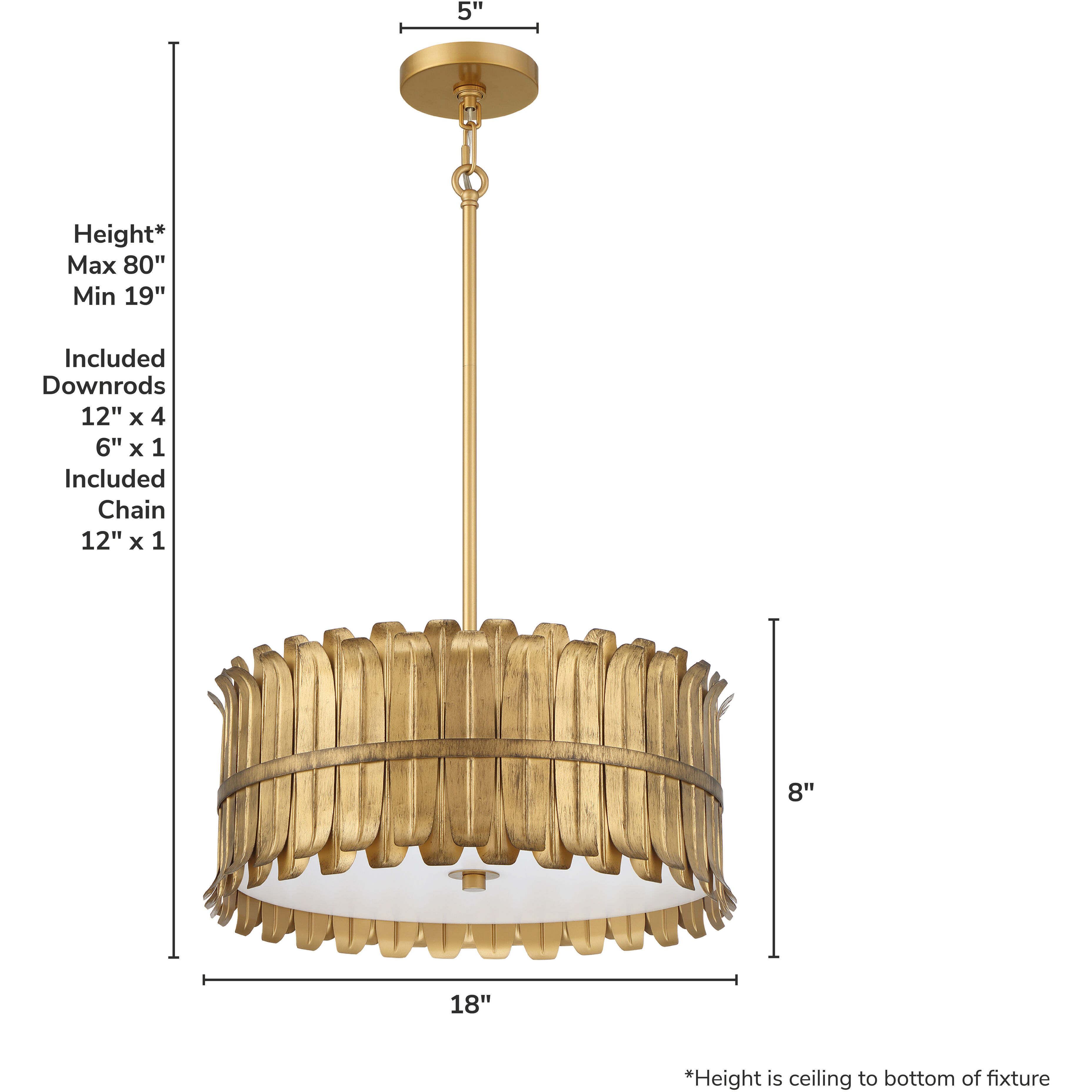 Valdaz 3 Light 18 inch Brushed Luxe Gold Pendant Ceiling Light, Large