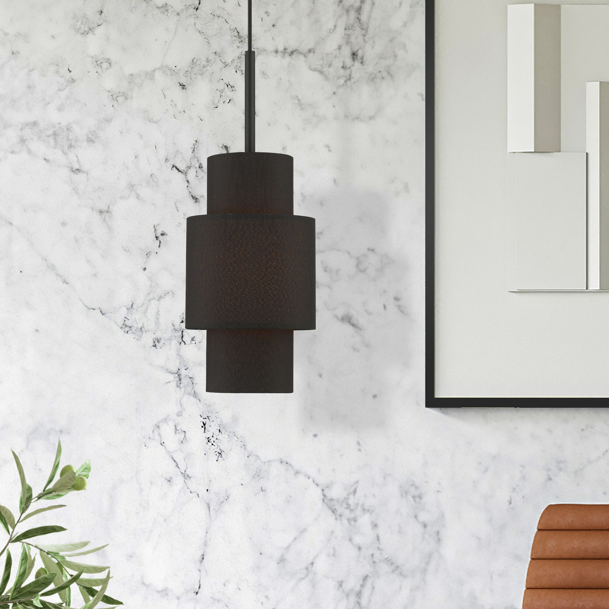 Sentosa 1 Light 7 inch Black Pendant Ceiling Light