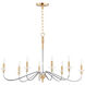 Clarion 8 Light 38 inch Polished Chrome/Satin Brass Chandelier Ceiling Light