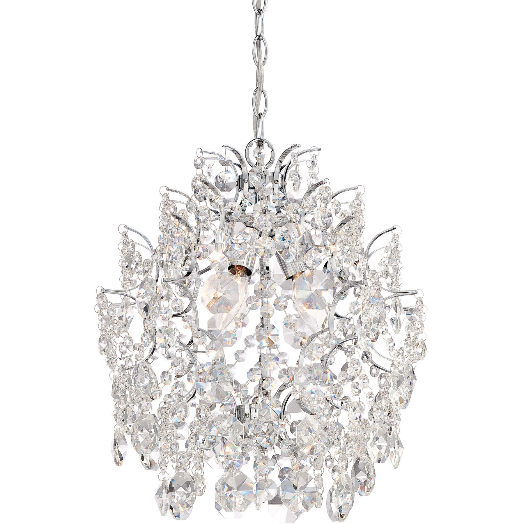 Isabella's Crown 3 Light 14 inch Chrome Mini Chandelier Ceiling Light 