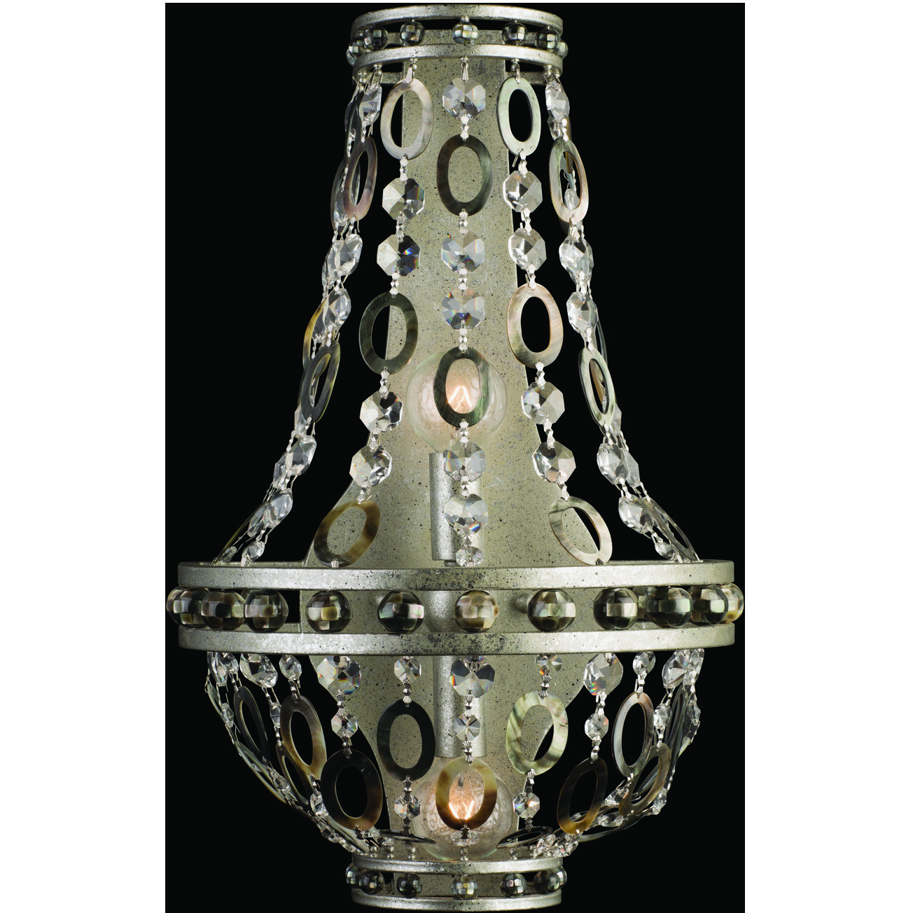 Lucia 2 Light 11 inch Vintage Silver Leaf Wall Sconce Wall Light