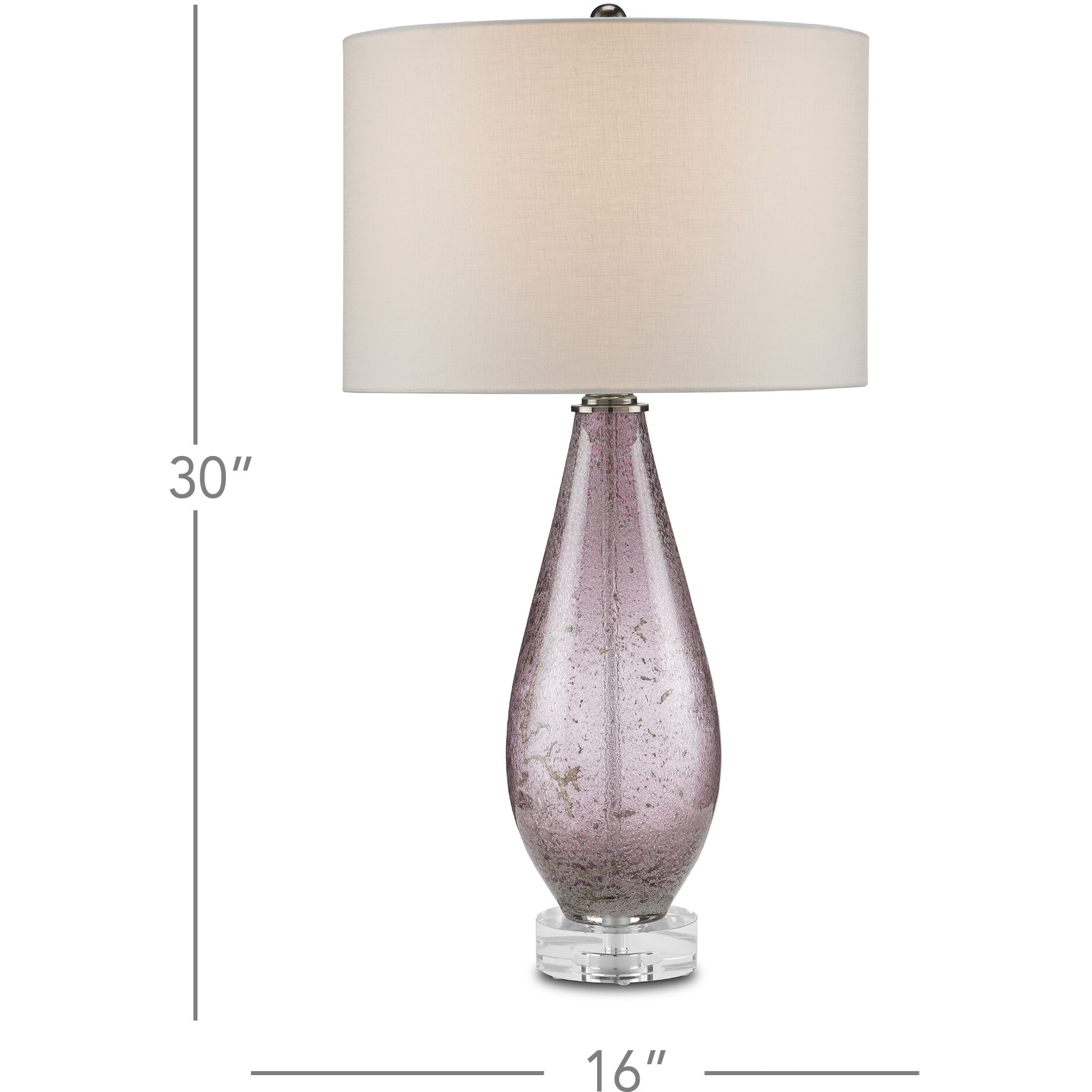 Optimist 30 inch 150 watt Purple and Clear with Antique Nickel Table Lamp Portable Light
