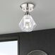 Brussels 1 Light 7 inch Polished Nickel Crystal Semi-Flush Ceiling Light