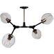 Organic LED 29 inch Vintage Brass Semi-Flush Mount Ceiling Light