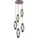 Gem Mandrel LED 21.4 inch Flat Bronze Multi-Pendant Ceiling Light