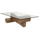 Calatrava 68 X 36 inch Dark Walnut and Glass Coffee Table