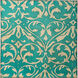 Damask Trefoil Distressed Teal and Ivory Canvas Wall Art, Varaluz Casa