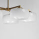 Glazed 5 Light 36 inch White and Natural Aged Brass Chandelier Ceiling Light