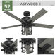 Astwood II 52 inch Matte Black with Dark Gray Oak and Matte Black Blades Ceiling Fan