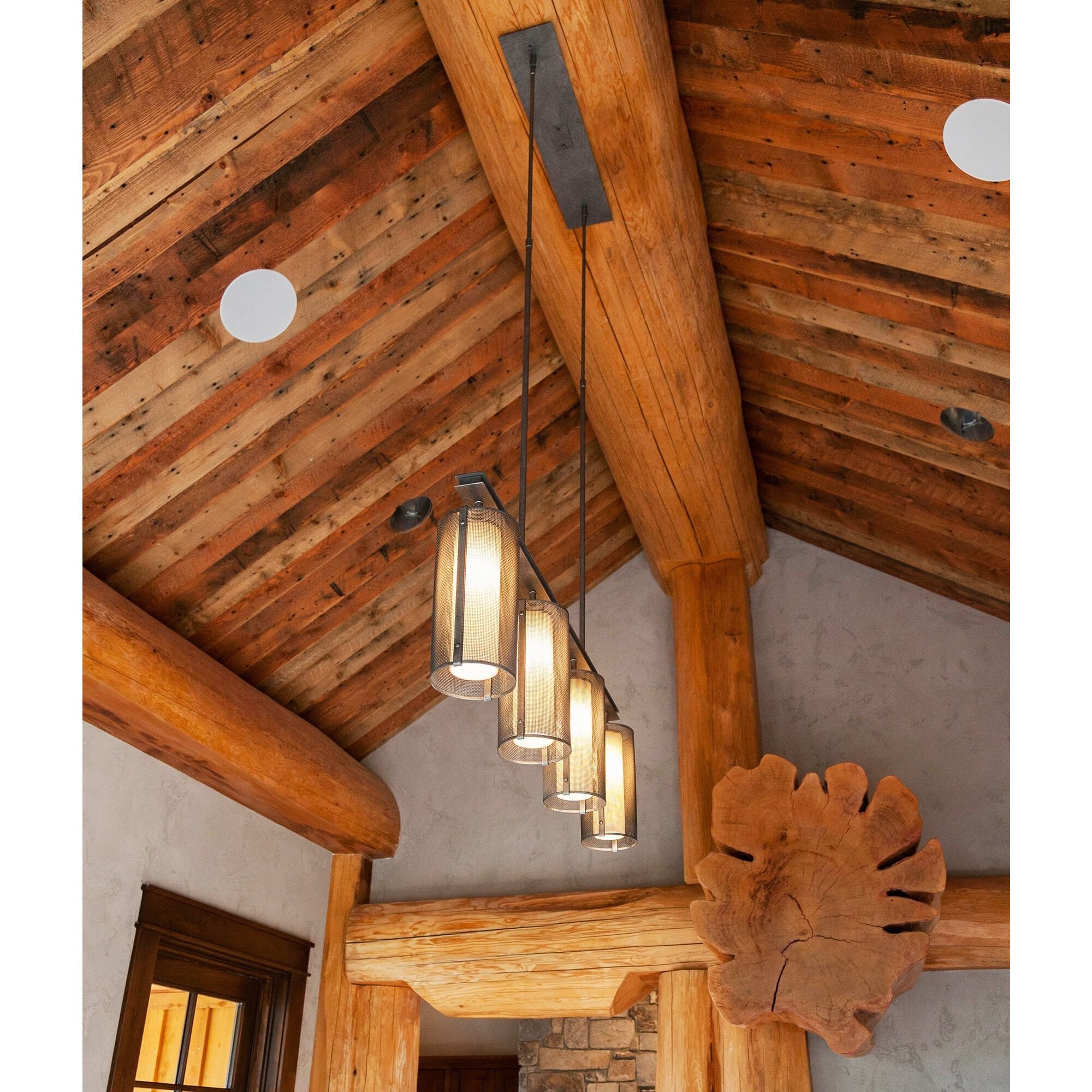 Uptown Mesh LED 43.3 inch Matte Black Linear Pendant Ceiling Light in Frosted, 2700K LED