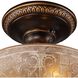 Restoration 3 Light 12 inch Antique Golden Bronze Semi Flush Mount Ceiling Light