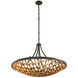 Ventura 8 Light 36 inch Matte Black and Gold Pendant Ceiling Light