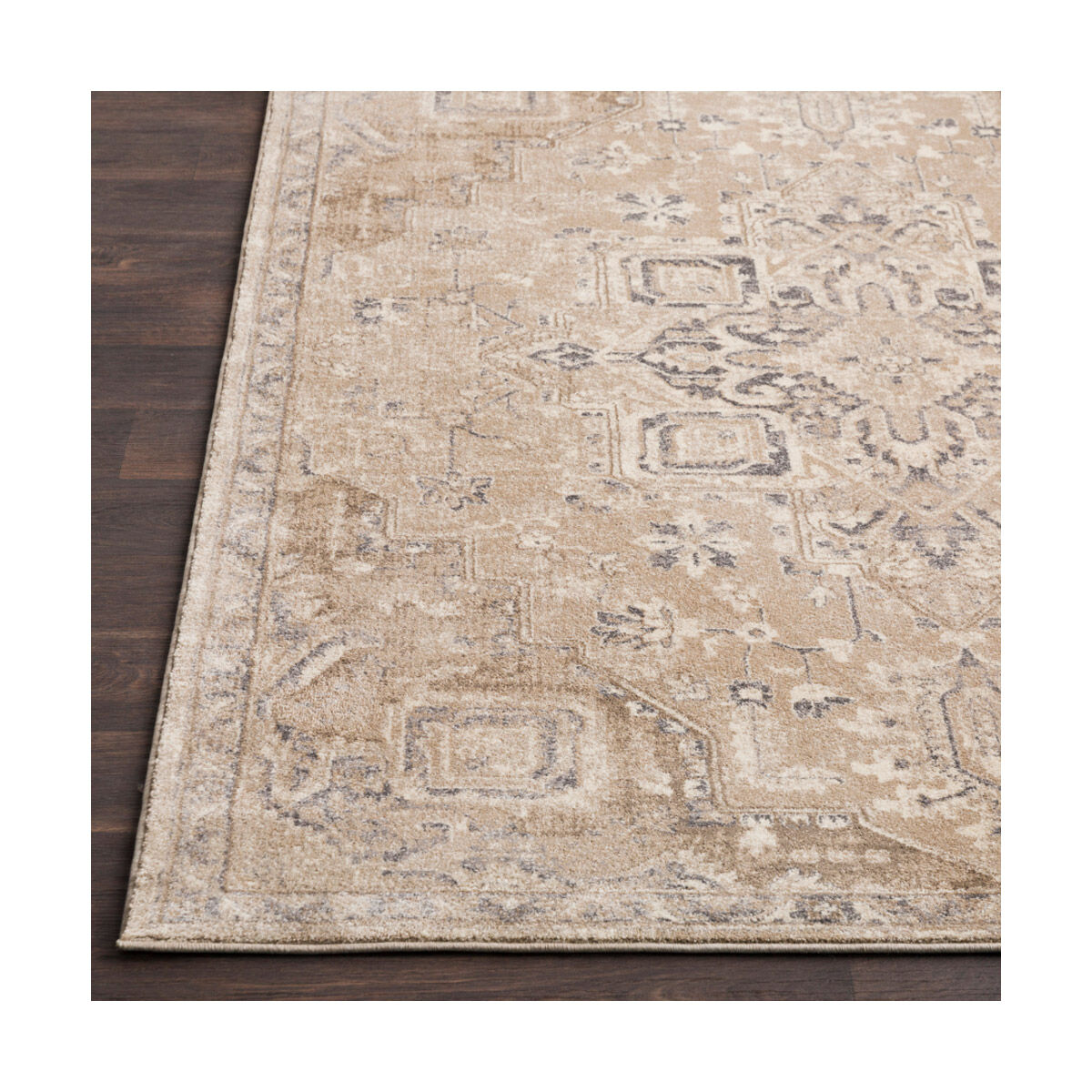 Napea 96 X 61 inch Camel/Charcoal/Cream/Medium Gray/Dark Brown Rugs, Rectangle