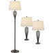 CAL 29 inch 100 watt Antique Silver Table Lamp Set Portable Light
