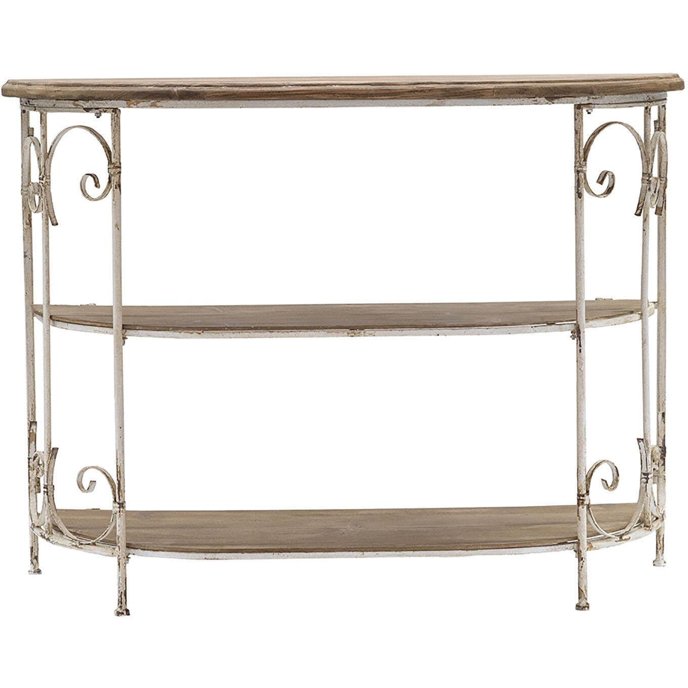 Anita 43.3 X 32.1 X 14 inch White and Brown Shelf