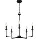Prescott 5 Light 26 inch Matte Black Chandelier Ceiling Light