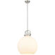 Downtown Urban Newton Sphere 1 Light 16 inch Satin Nickel Pendant Ceiling Light in Matte White