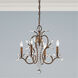 Serafina 4 Light 20 inch Hand Applied Venetian Golden Bronze Mini Chandelier Ceiling Light