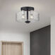 Whitworth 2 Light 12.25 inch Black with Brushed Nickel Accents Semi-Flush Ceiling Light