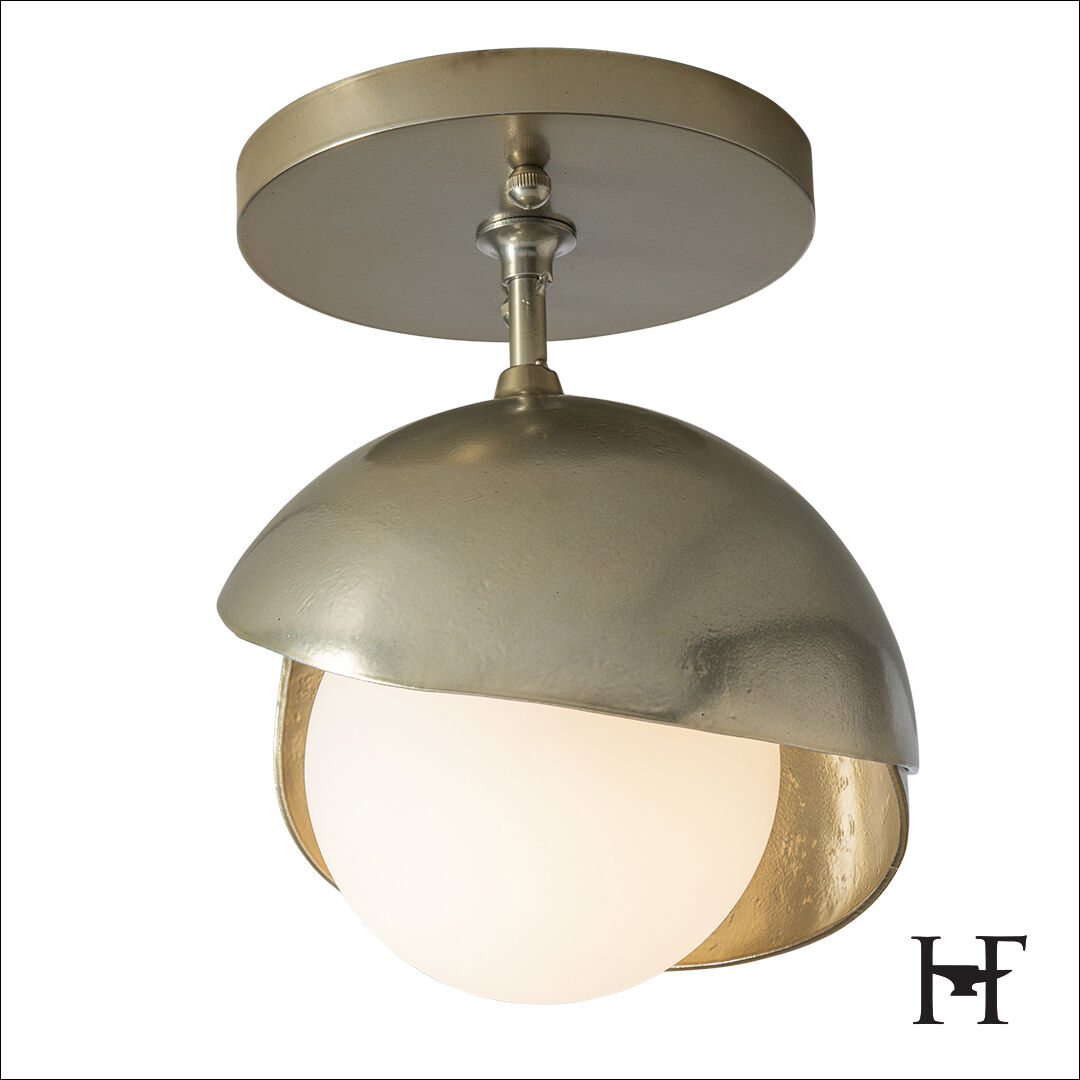 Brooklyn 1 Light 6 inch Modern Brass and Modern Brass Semi-Flush Ceiling Light