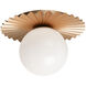 Modern Ruff 1 Light 13.88 inch Matte Gold Wall Sconce Wall Light in Matte Gold and Opal Glass