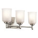 Shailene 3 Light 21 inch Brushed Nickel Wall Mt Bath 3 Arm Wall Light