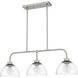 Halsey 3 Light 36 inch Brushed Nickel Island Light Ceiling Light