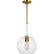 kate spade new york Monroe 1 Light 10.38 inch Burnished Brass Pendant Ceiling Light in Burnished Brass / Gloss White