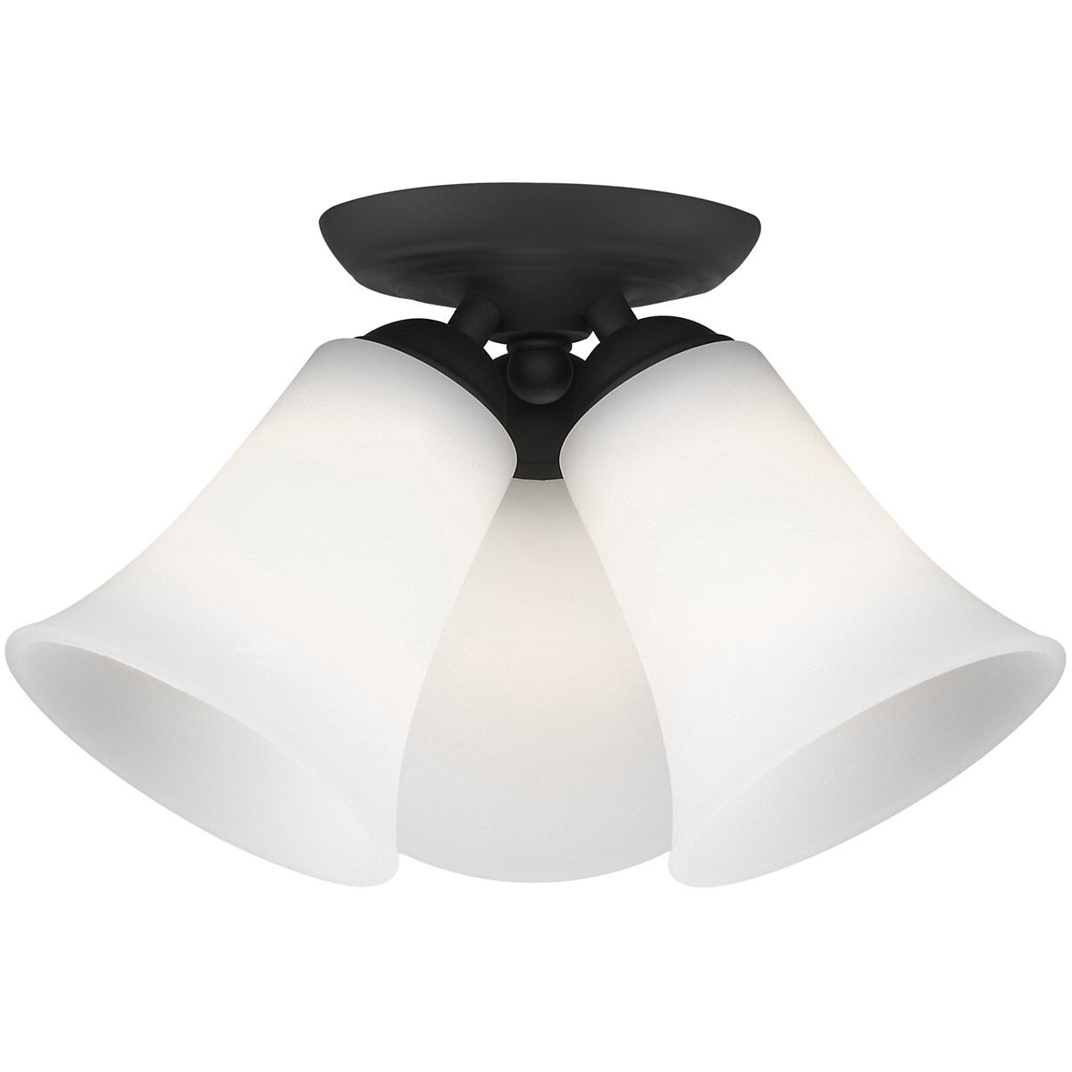 Ridgedale 3 Light 13 inch Black Semi-Flush Mount Ceiling Light