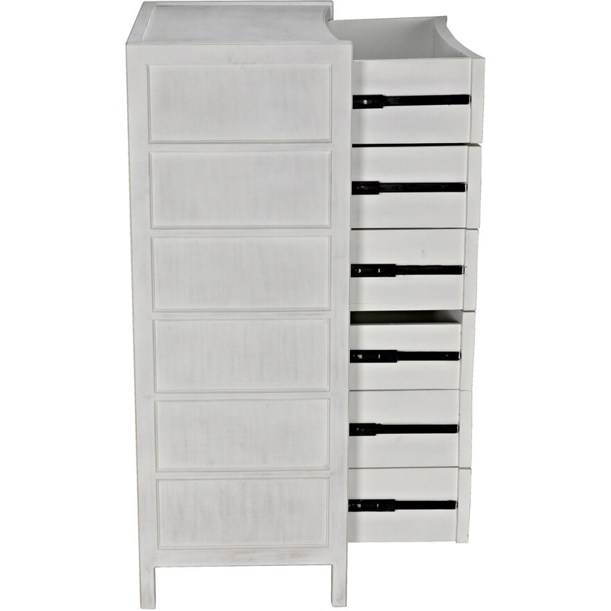 Hampton White Wash Dresser, Tall Boy
