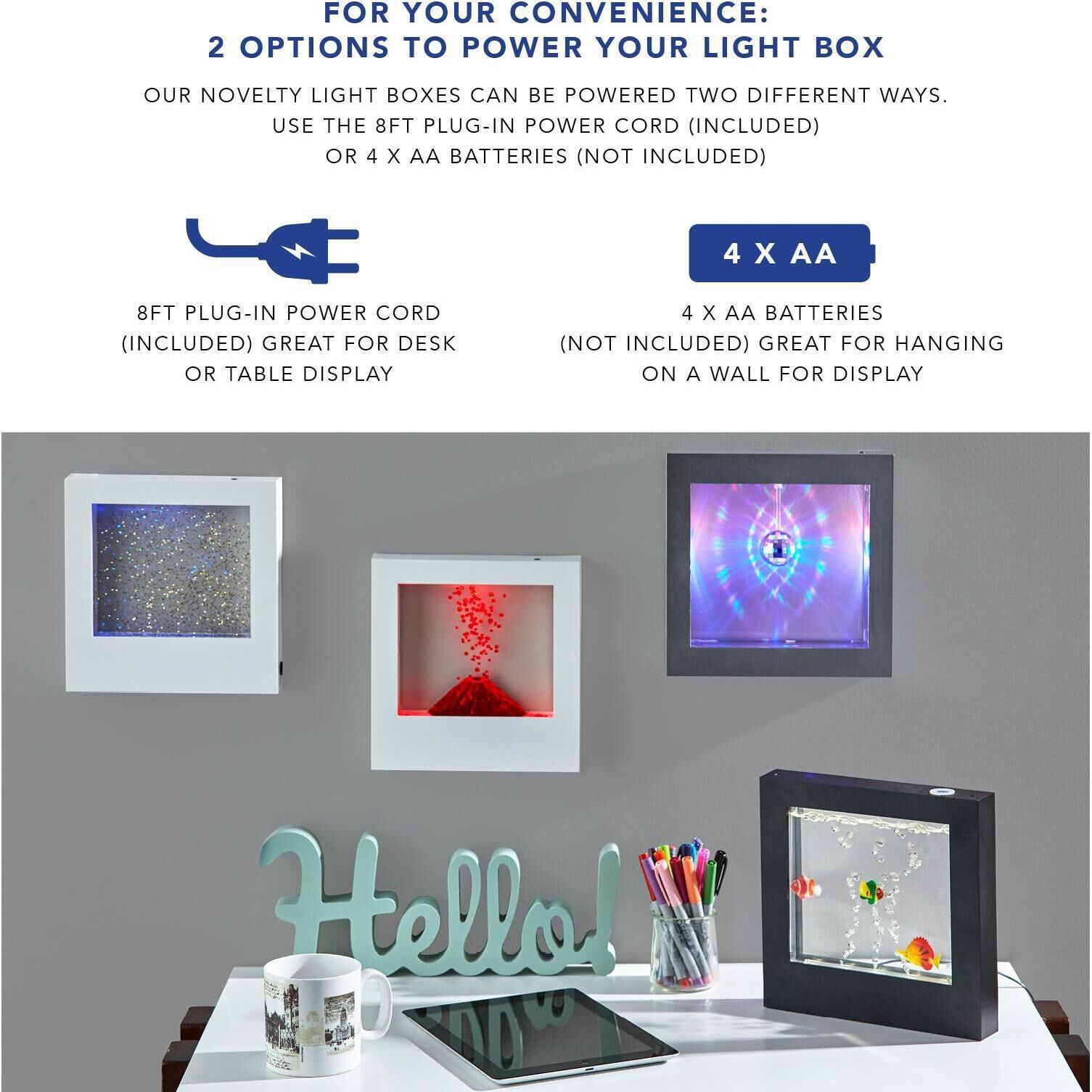 Light Box 9 inch 0.13 watt White Light Box Portable Light, Simplee Adesso