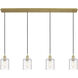 Ballston Cobbleskill 4 Light 48.5 inch Satin Gold Linear Pendant Ceiling Light