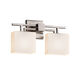 Fusion 2 Light 16 inch Brushed Nickel Vanity Light Wall Light in Rectangle, Incandescent, Opal Fusion