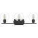 Pruitt 3 Light 26.25 inch Matte Black Bath Light Wall Light