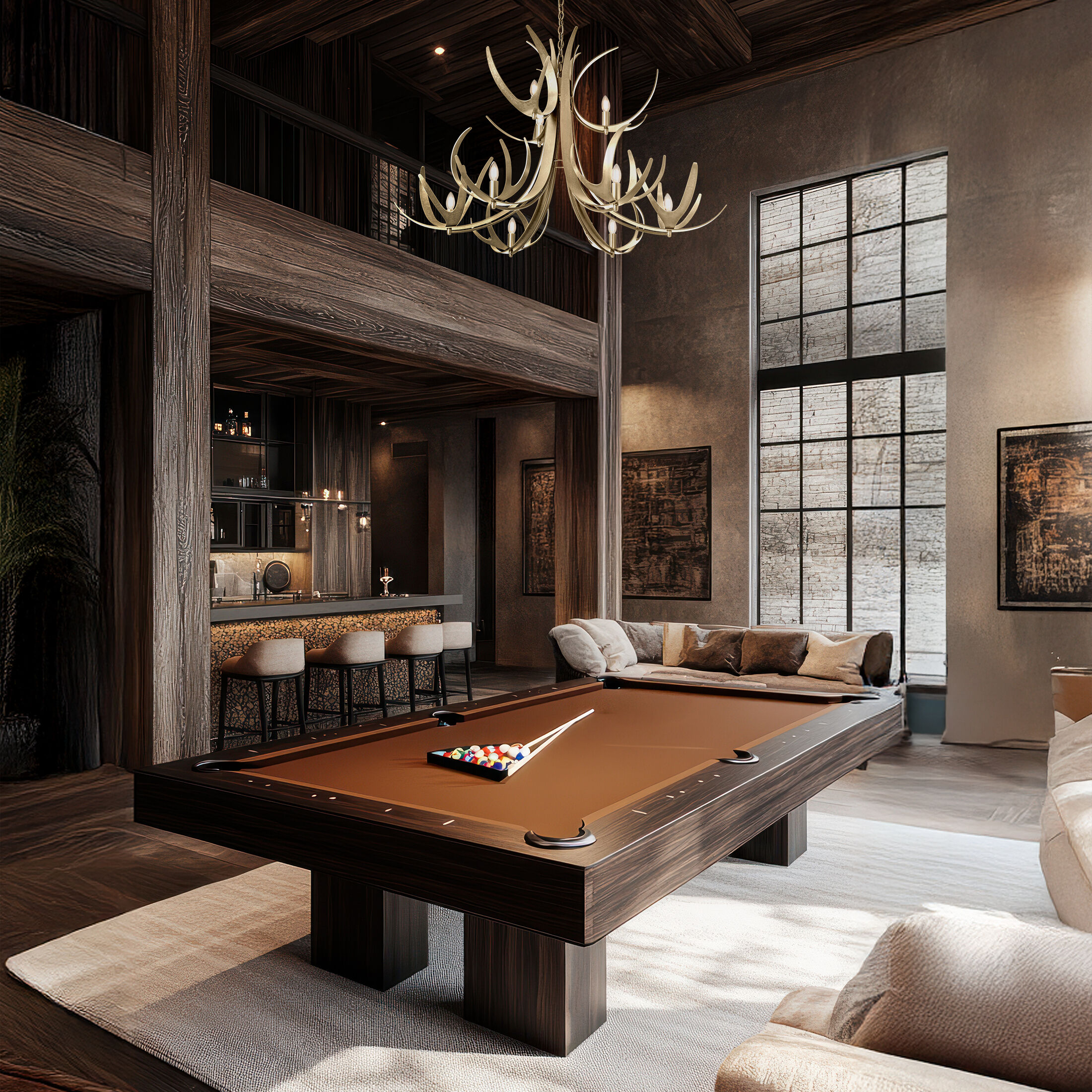 Caribou 9 Light 49.1 inch Modern Brass Chandelier Ceiling Light