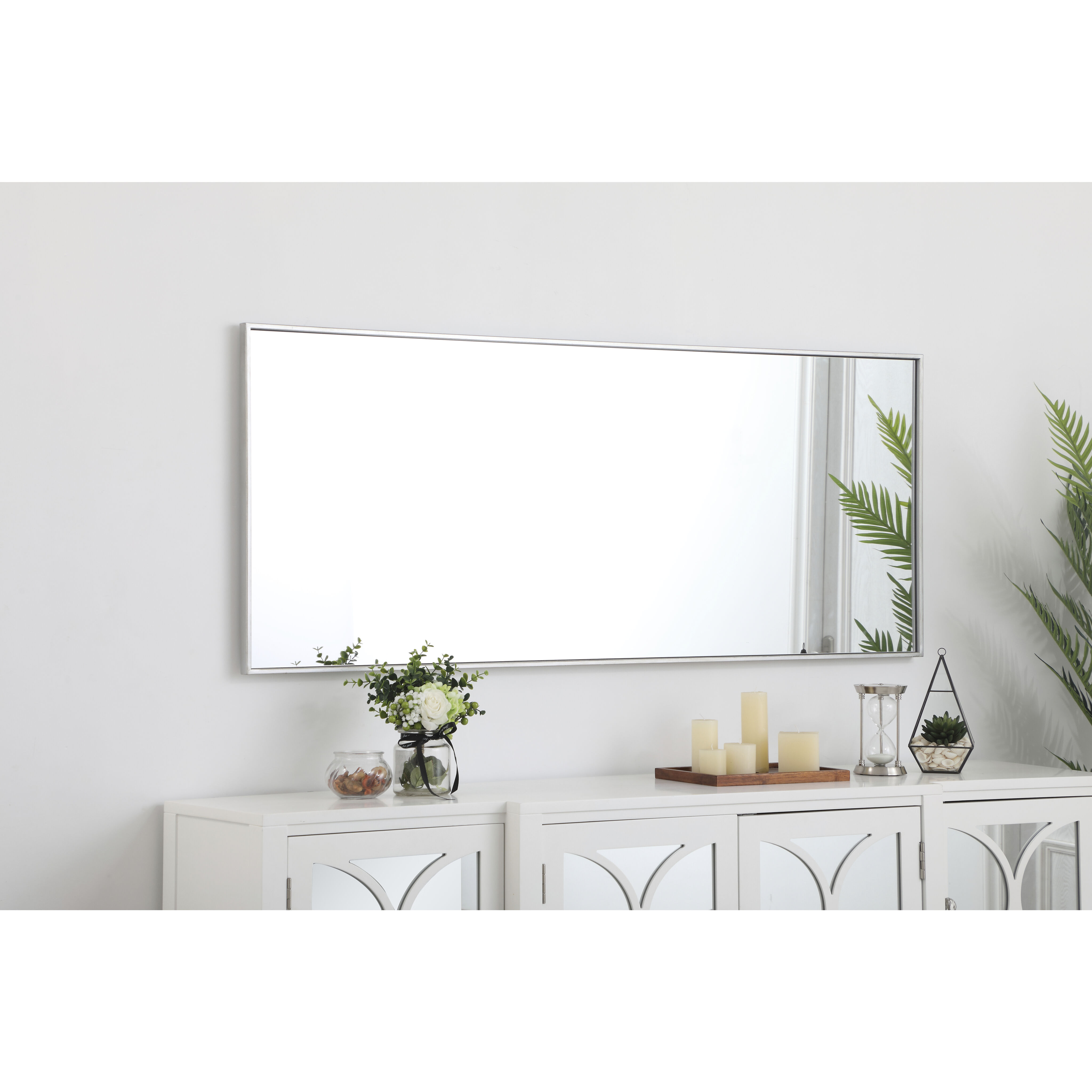 Monet 60 X 24 inch Silver Wall Mirror