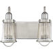 Lansing 2 Light 13.5 inch Satin Nickel with Polished Nickel Accents Bathroom Vanity Light Wall Light