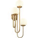 Caroline 3 Light 13.25 inch Brushed Gold Sconce Wall Light, Right